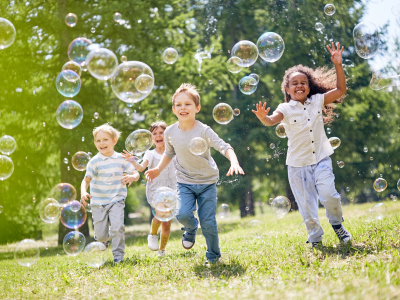 Little Kids Having Fun Outdoors